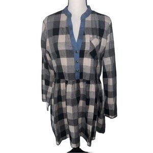Velzera Boutique Plaid Ruffle Midi Dress Size Medium